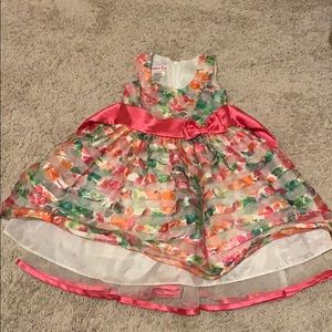 3t girls Easter dress floral with pink sash